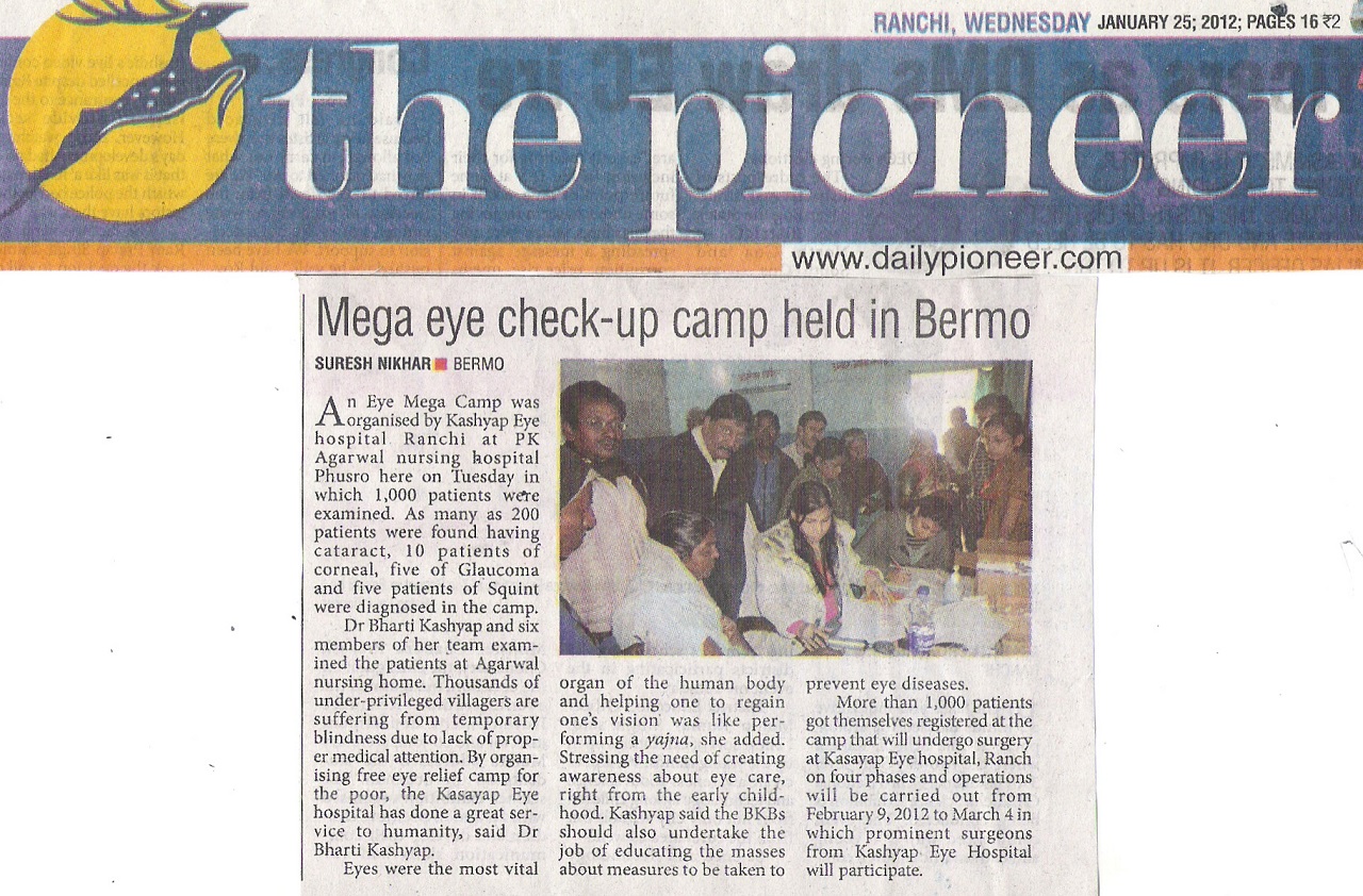 Dr. Bharti Kashyap: Phusro Mega Hi- Tech Cataract Surgery Eye Camp – 2010 & 2012